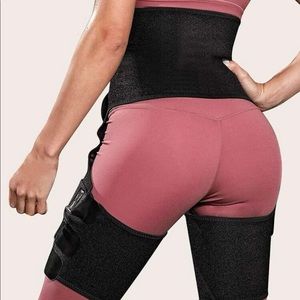 Waist trainer with thigh sweating